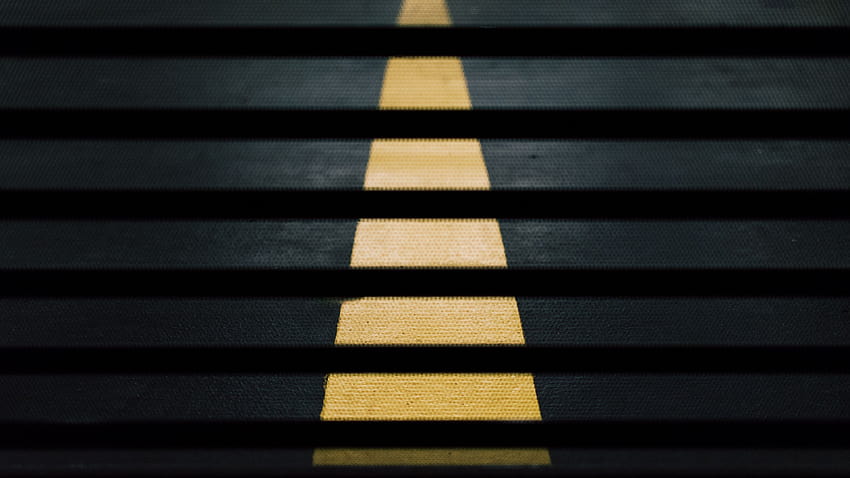 道路 通り 交​​差点 黄色い線 抽象、 高画質の壁紙