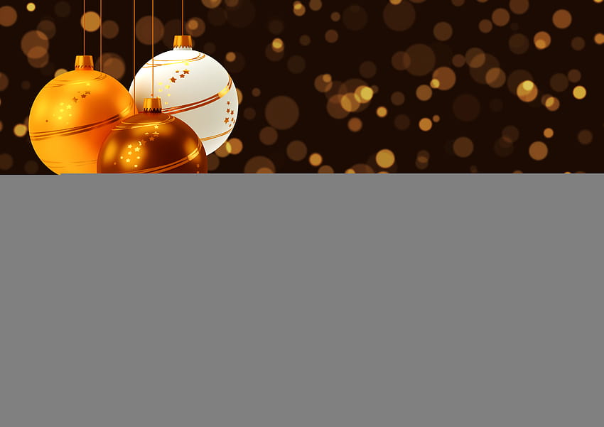 : Weihnachtsmotiv, Weihnachtskarte, Weihnachtskugeln, Bokeh, Kugeln, edel, dekorativ, Fröhliche Weihnachten, Gold, Schriftart, Hintergrund, Grußkarte, Textfreiraum, stimmungsvoll, Weihnachtsgruß, Weihnachtszeit, Gelb, Orange, Computer HD-Hintergrundbild