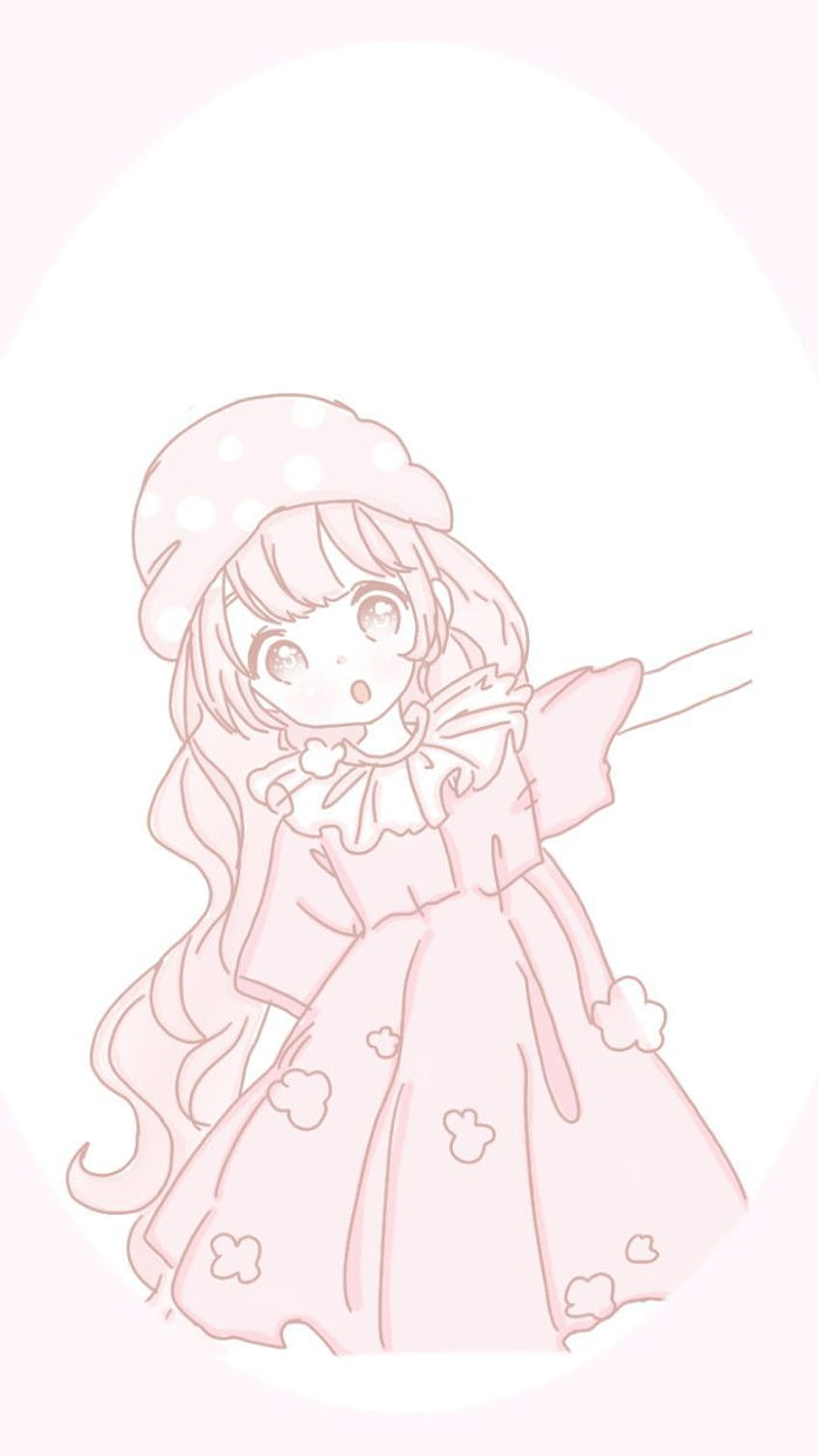manamoko, pink pastel anime girl HD phone wallpaper