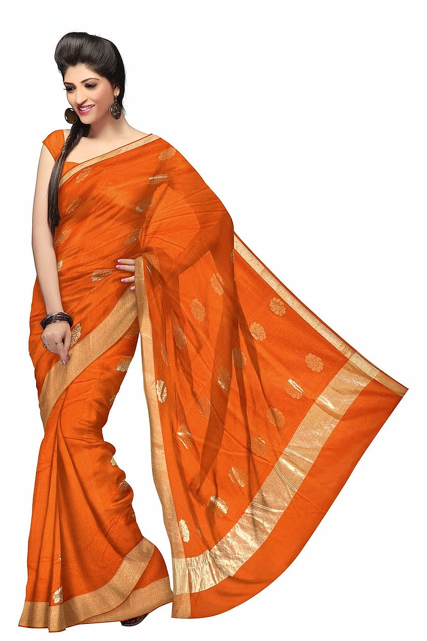 Women S Orange Kameez Dress, Saree ...itl.cat, saree model HD phone wallpaper