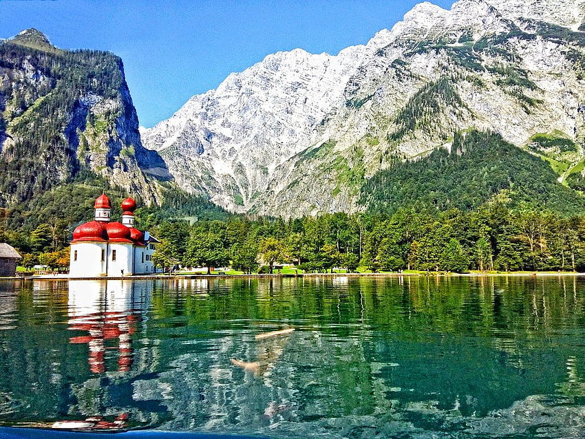 King's Lake/Königssee en Baviera, Alemania, lago koenigsee fondo de pantalla
