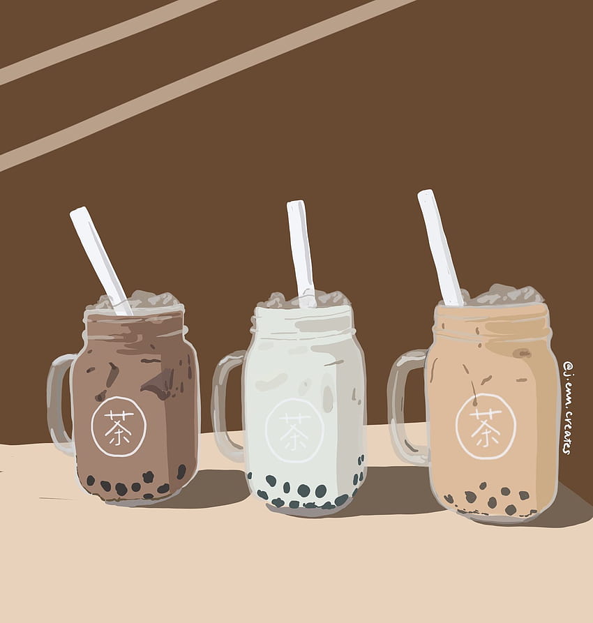 White animal in front of cup illustration, Bubble Tea (feat. Juu & Cinders)  Anime Dark Cat, Kawaii, food, manga png | PNGEgg