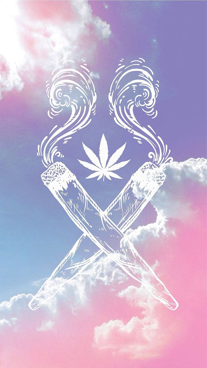 Trippy Weed, cannabis estético fondo de pantalla del teléfono