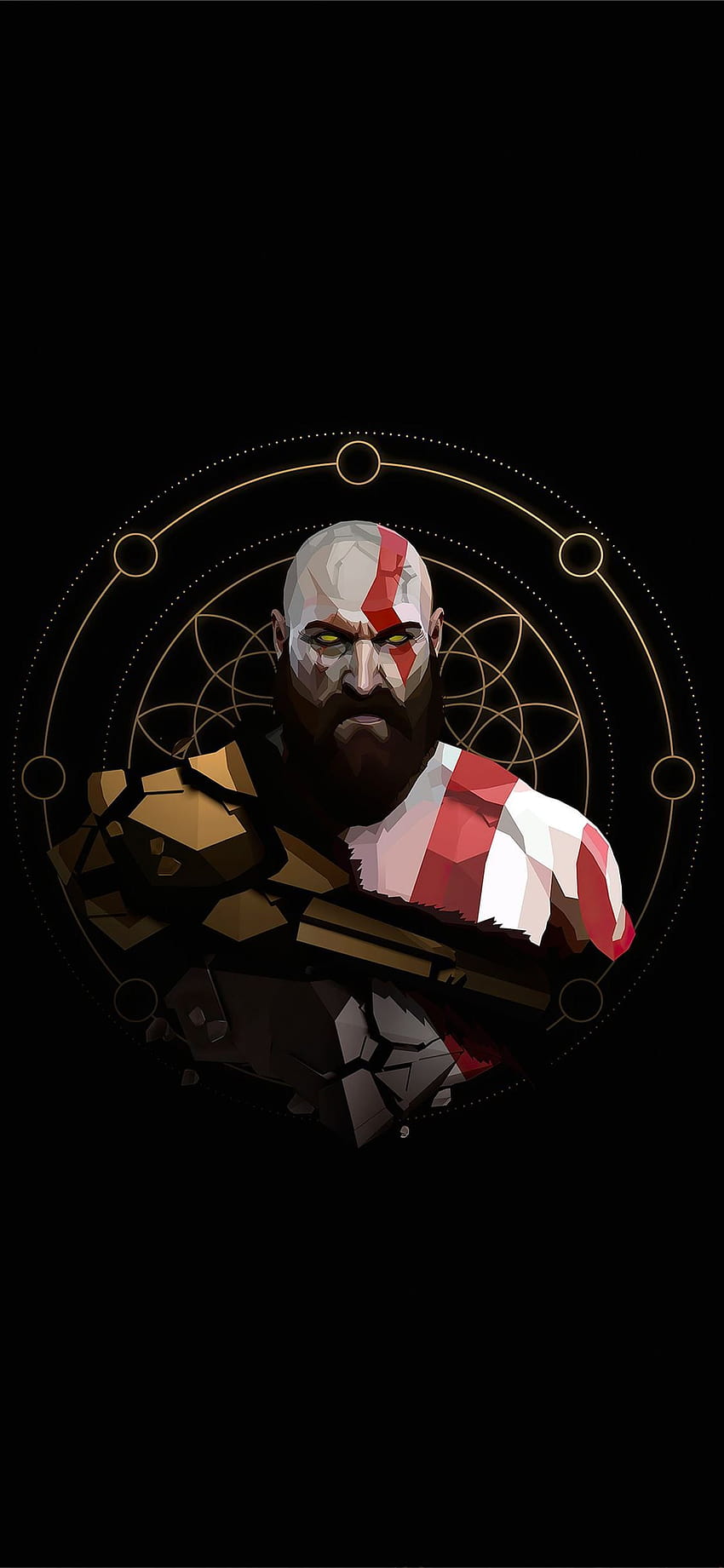 kratos minimal artwork iPhone X, god of war minimal HD phone wallpaper