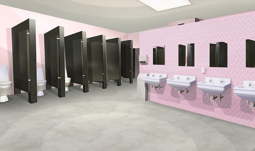 INT. COLLEGE BATHROOM PINK, anime bathroom HD wallpaper
