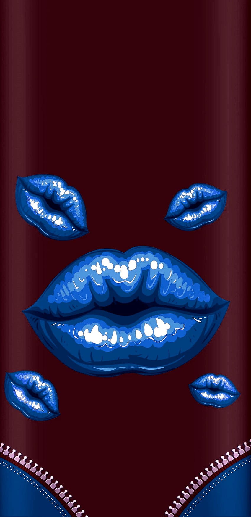 Обои Телефон, blue lips HD phone wallpaper