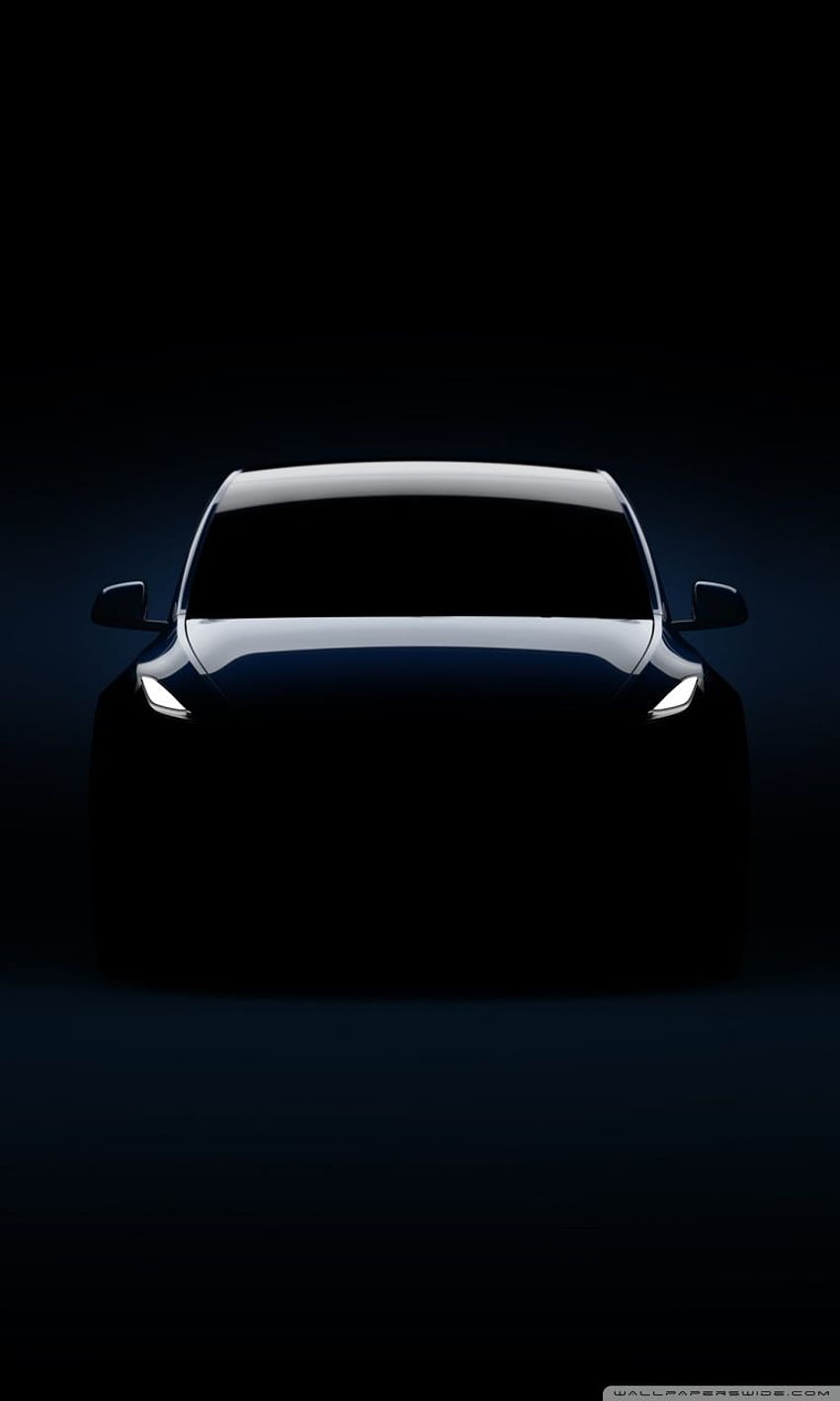 Tesla Model Y Electric Car Silhouette Ultra dla U Panoramiczny, stołowy... Tapeta na telefon HD