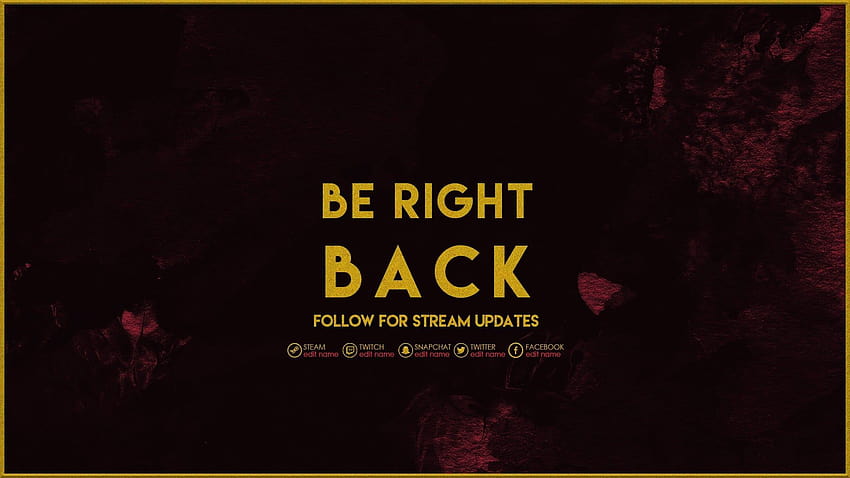 Be Right Back, stream will be back soon HD wallpaper