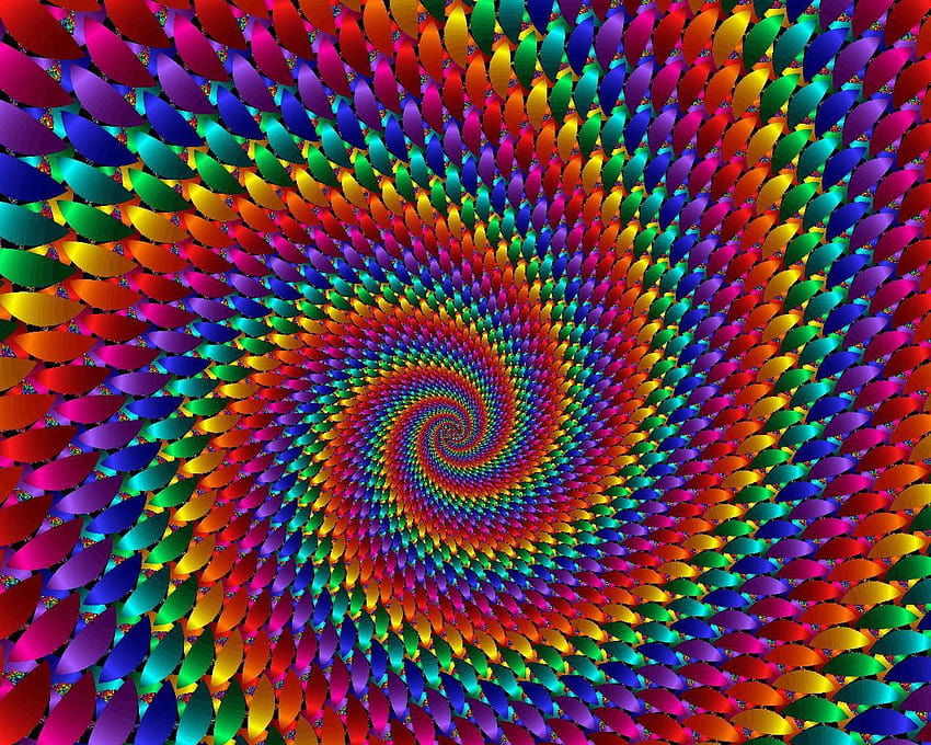 Psychedelic Spiral, colorful lines spiral waves HD wallpaper