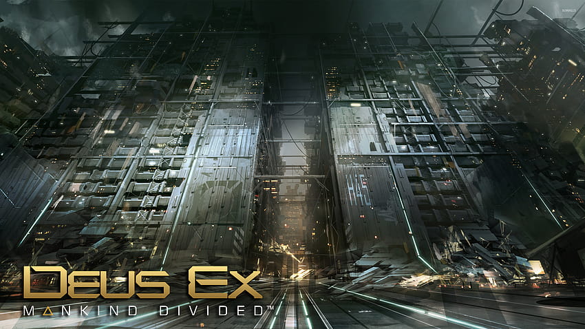 Destroyed buildings in Deus Ex: Mankind Divided HD wallpaper