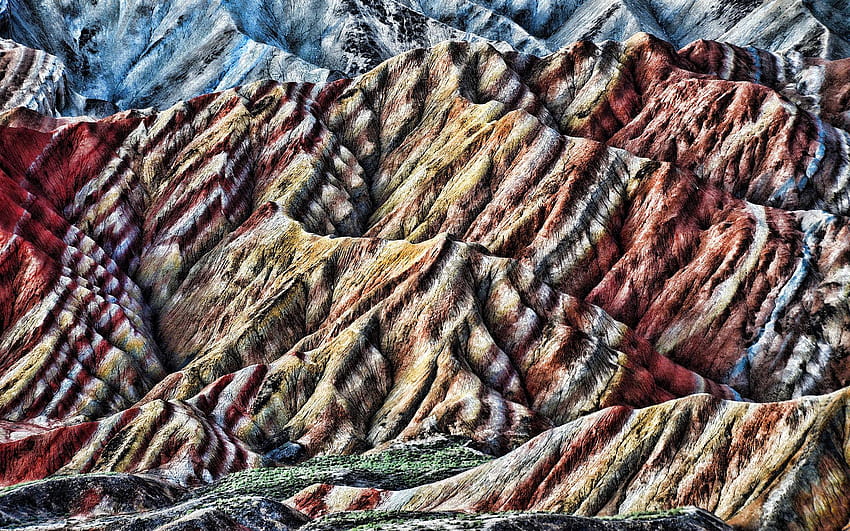Rainbow Mountains, Zhangye Danxia Landform HD wallpaper