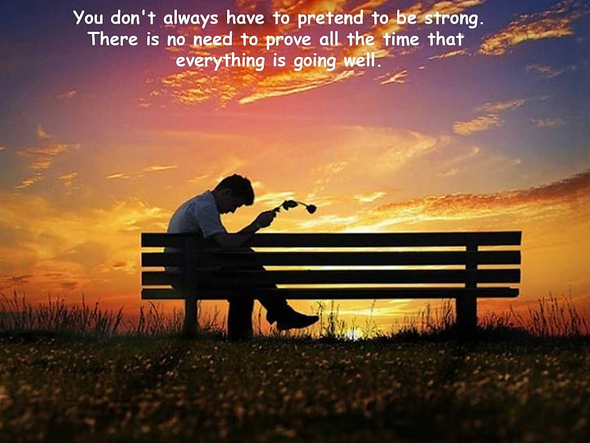 boy sitting alone sad with quotes