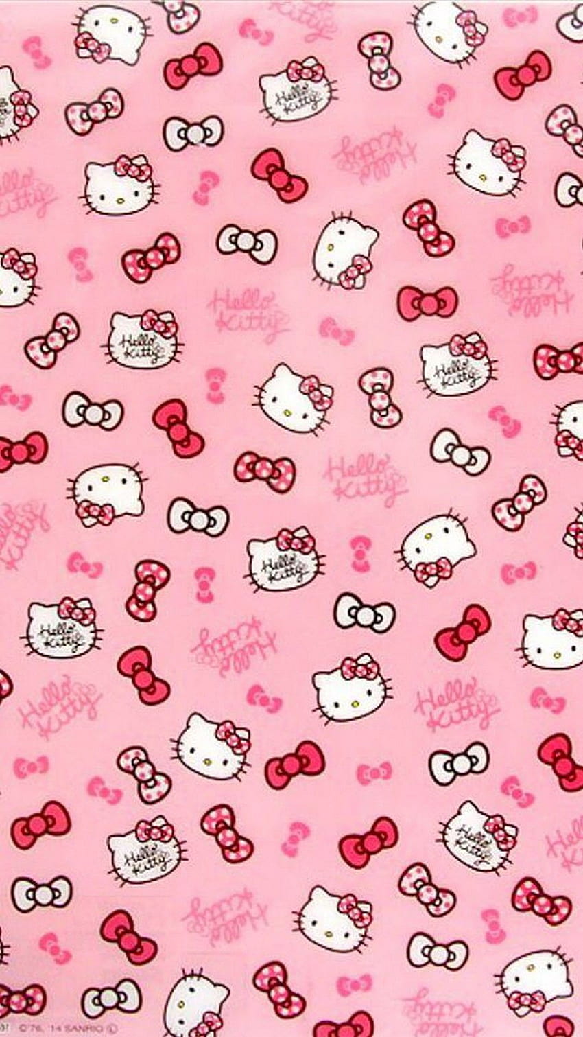 Patrón de Hello Kitty, san valentín hello kitty fondo de pantalla del teléfono