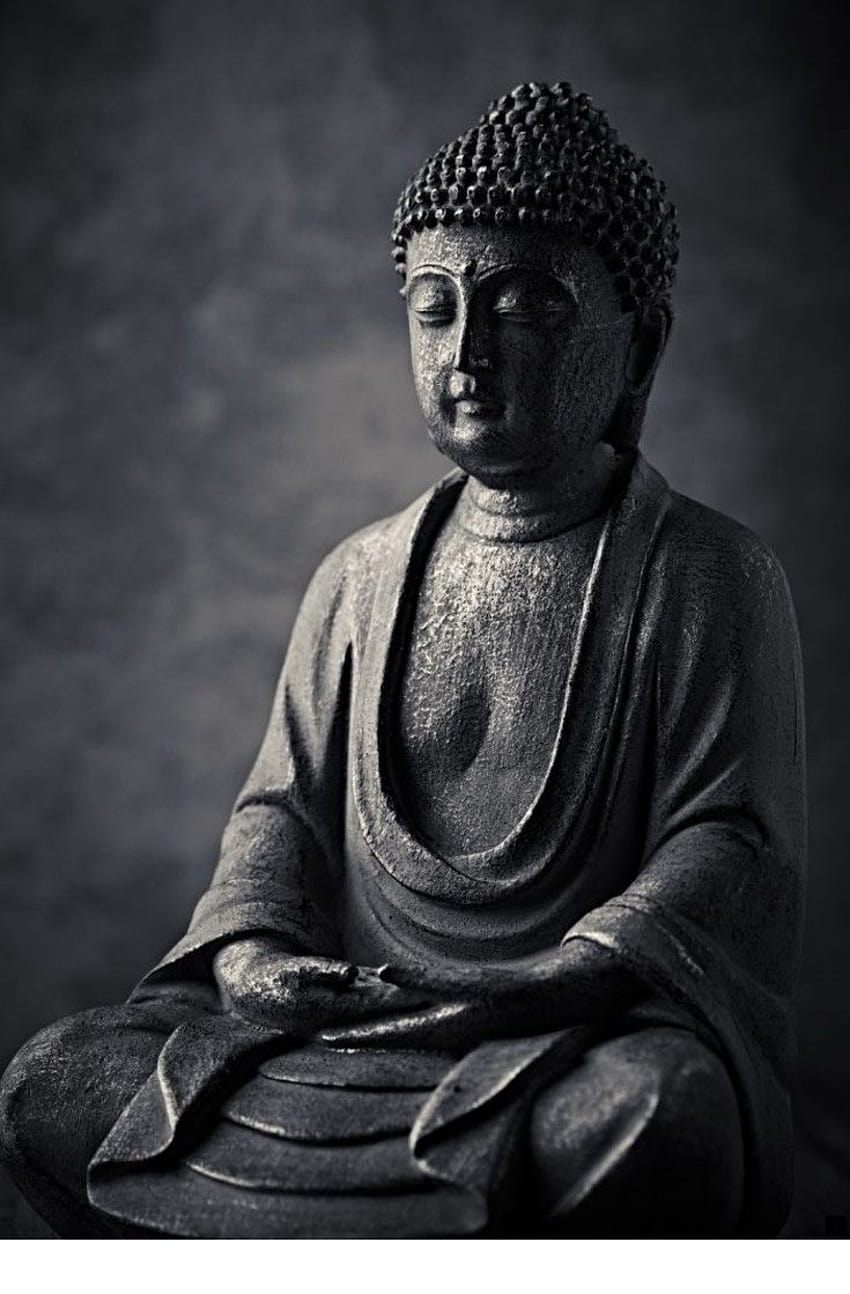 iPhone buddha, patung Buddha ...pinterest, buddha hitam dan putih wallpaper ponsel HD