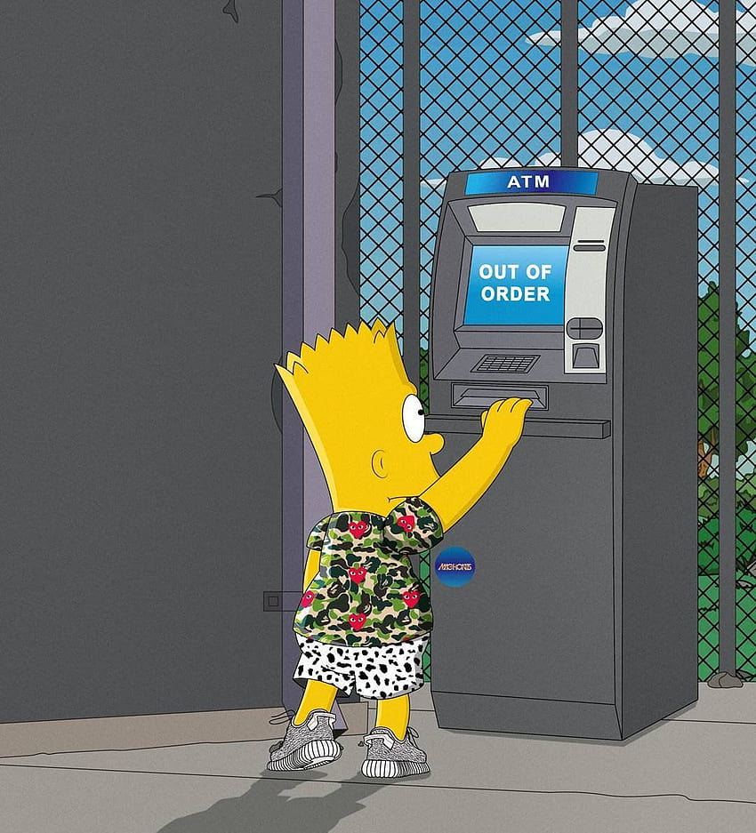 Bart Simpson Gangster, gangster Bart Simpson Tapeta na telefon HD