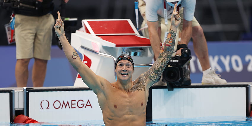 Swimmer Caeleb Dressel tears up after family's epic reaction to his gold medal HD wallpaper