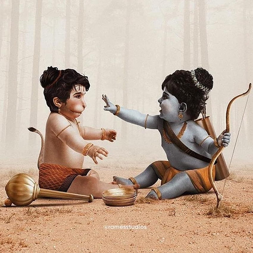 20 Rama-Ideen, Hanuman-Kindheit HD-Handy-Hintergrundbild