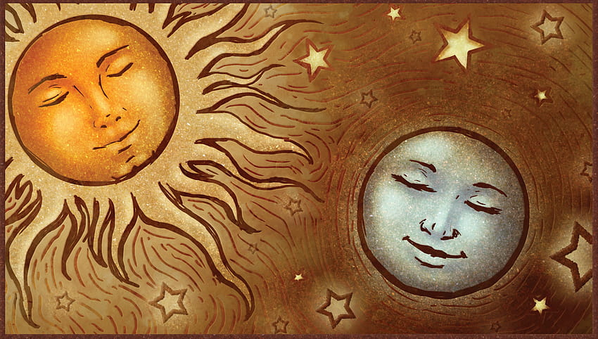 5 Celestial Sun and Moon, sun and moon computer HD wallpaper