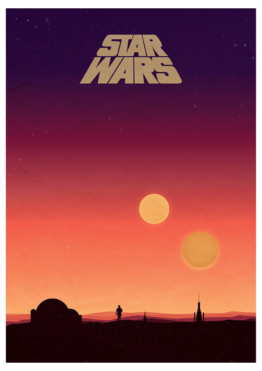 Star Wars Binary Sunset Poster l'ho fatto nel fine settimana, è stato super divertente!, tatuaggio retrò di Star Wars Sfondo del telefono HD