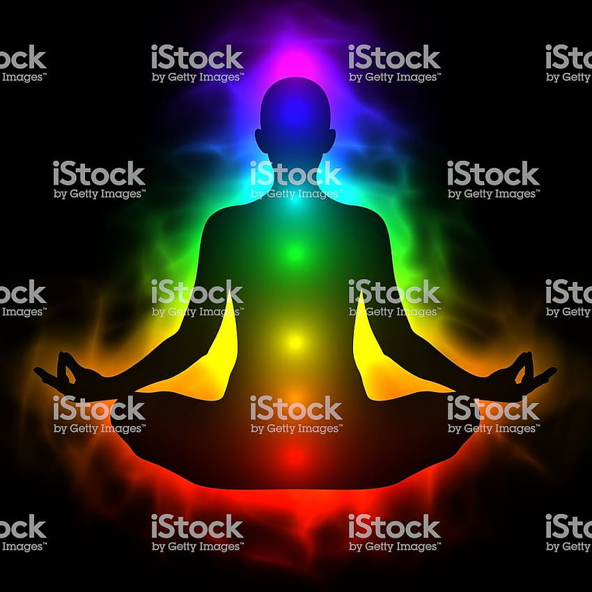 Human Energy Body With Aura And Chakras In Meditation Stock, aura chakras HD phone wallpaper