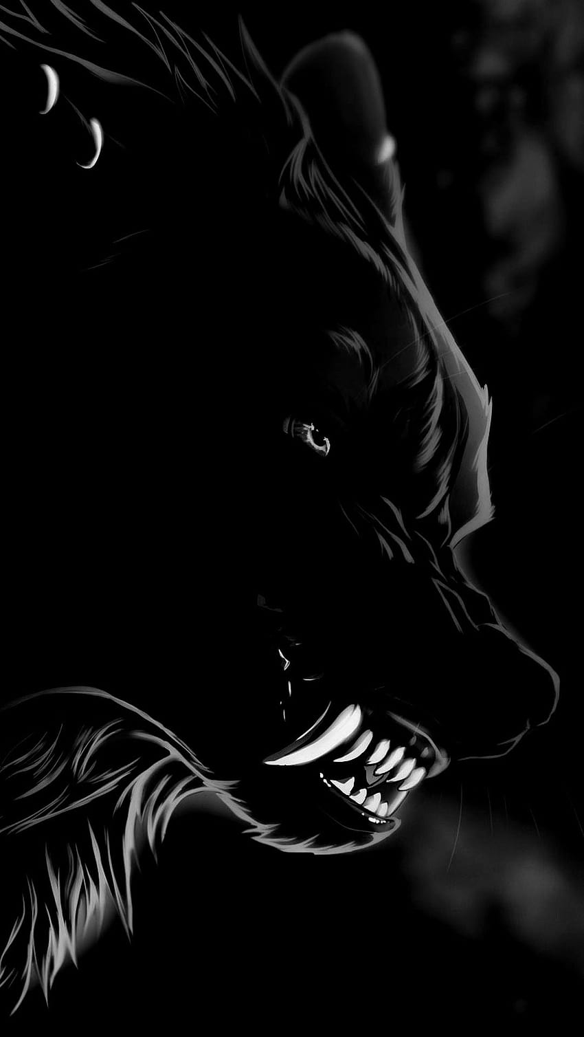 犬の黒い画面、暗いロック画面 HD電話の壁紙
