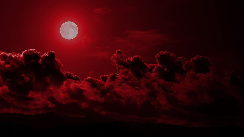 Vampire Blood Moon on Dog, anime red moon papel de parede HD