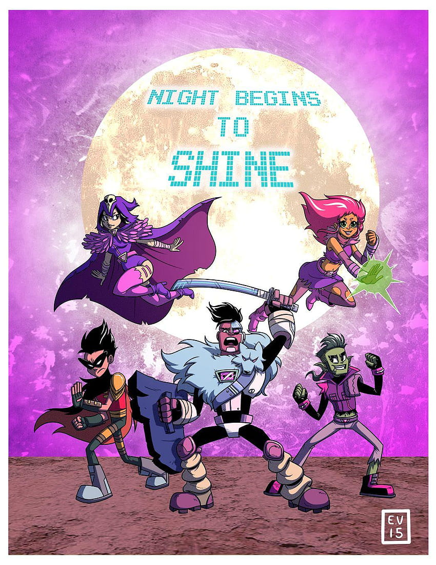 ♪Wenn wir tanzen, beginnt die Nacht zu leuchten!♪, Teen Titans go Night beginnt zu leuchten HD-Handy-Hintergrundbild
