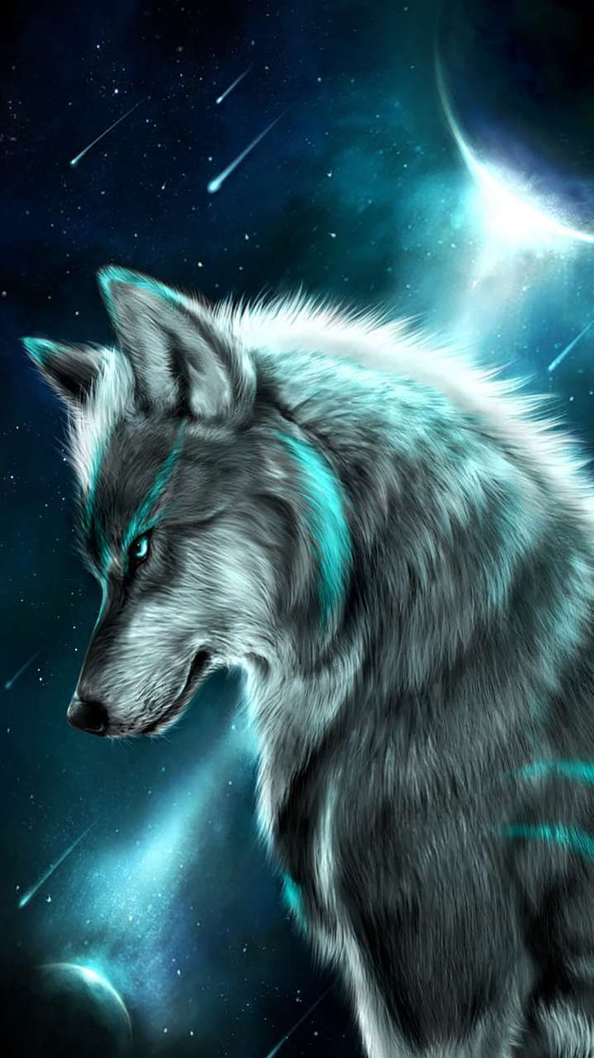 Lobo alfa iPhone, anime lobo alfa fondo de pantalla del teléfono