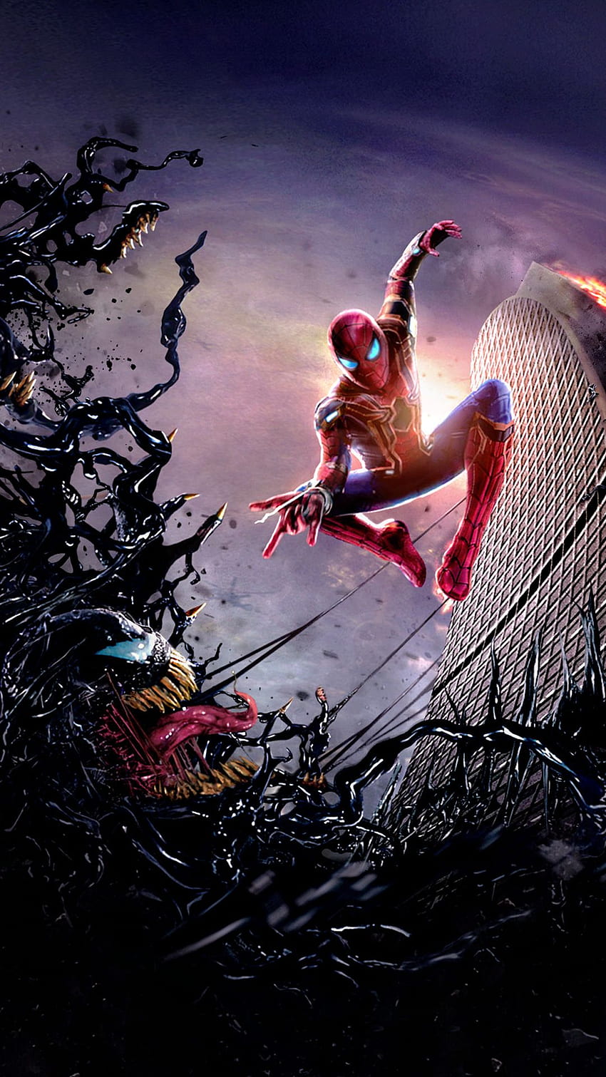 Venom kontra Spiderman, jad kontra Spider-Man android Tapeta na telefon HD
