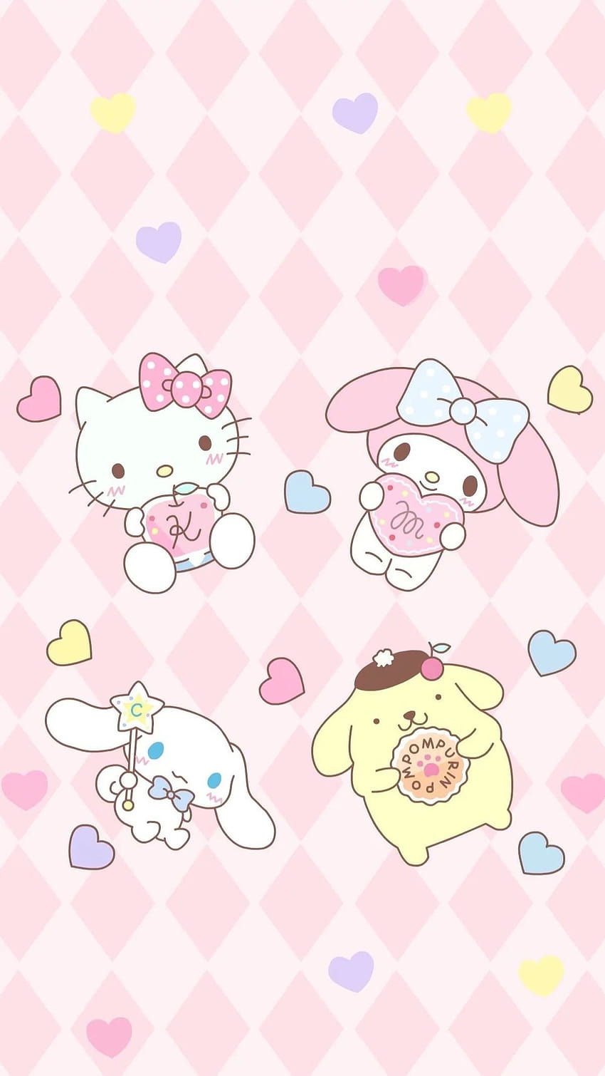 7 Sanrio Characters, cute kawaii japanese characters HD phone wallpaper