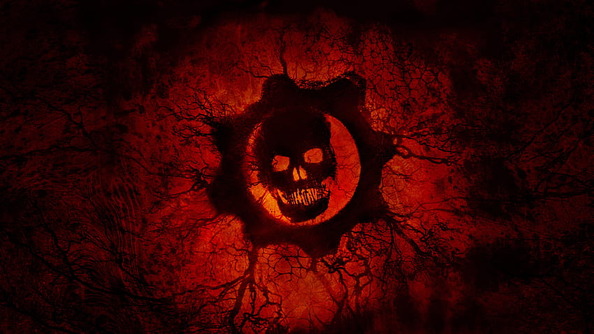 Crimson Omen, Cráneo rojo, Gears of War, , , , Juegos, hp presagio fondo de pantalla