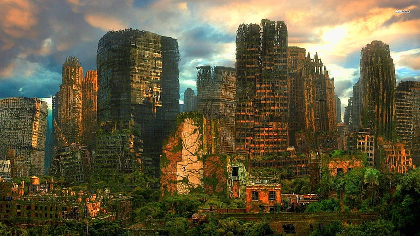 City Apocalypse Cities, nature cities HD wallpaper