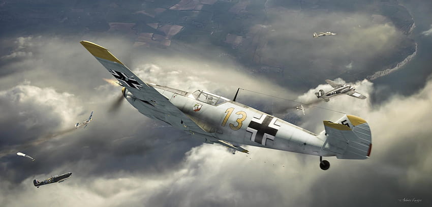 Messerschmitt Bf109 E Computer, battle of britain HD wallpaper