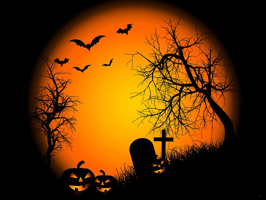 Halloween ., pumkin silhouette HD wallpaper
