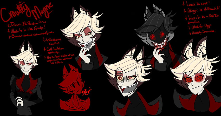 Please welcome the fanchild of Alastor and Charlie, Crowley Magne ...