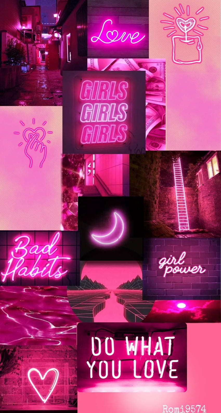 Pink Collage Neon Wallpapers  Wallpaper Cave