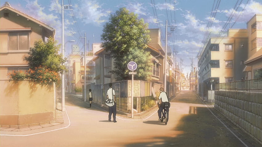 Town house, anime neighborhood HD wallpaper