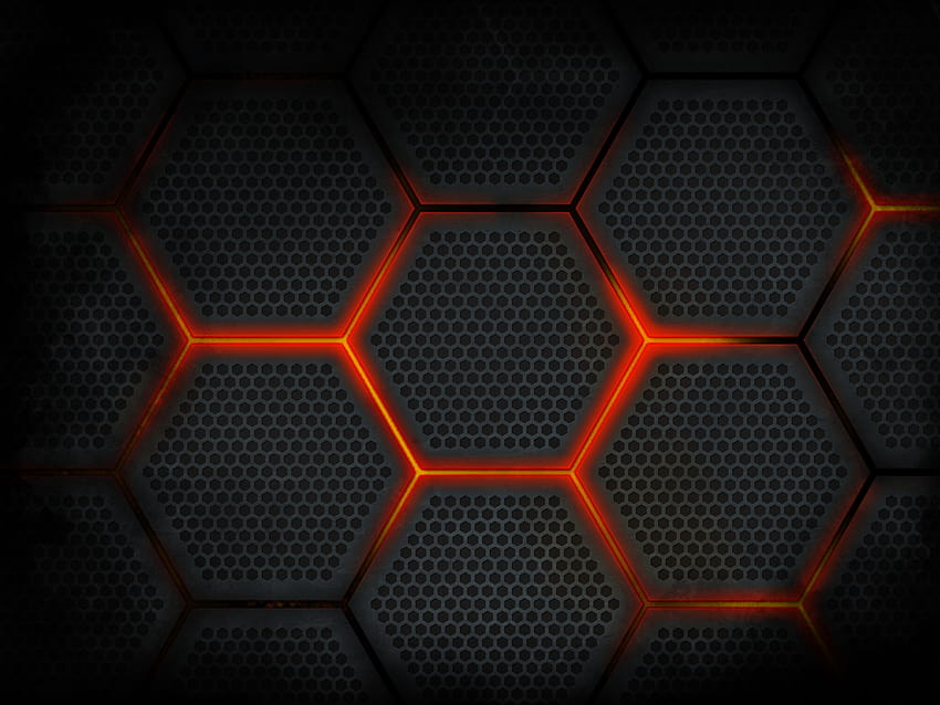 Grid design 2 by RoyEmmen, red hex HD wallpaper
