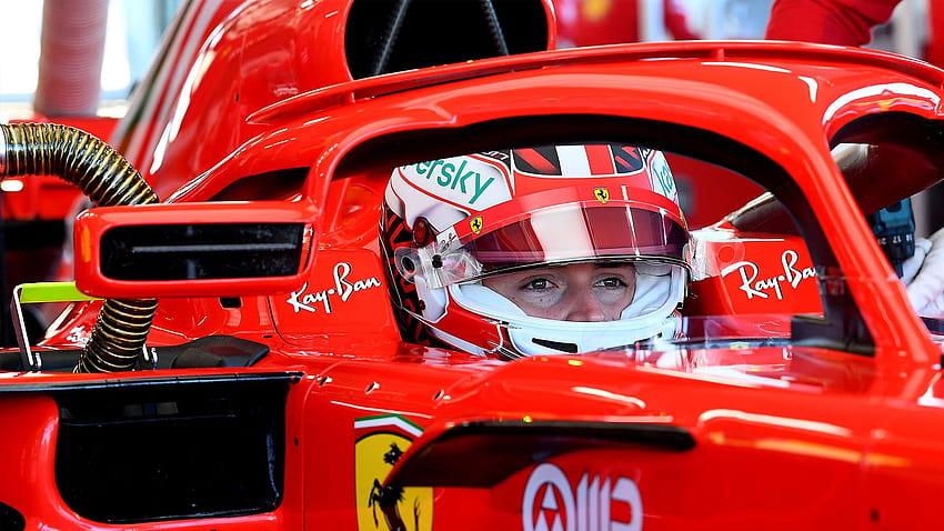 Leclerc erhält den ersten F1-Lauf des Jahres 2021, nacem Armstrong und Alesi Ferrari-Testdebüts gegeben haben, Charles Leclerc 2021 HD-Hintergrundbild