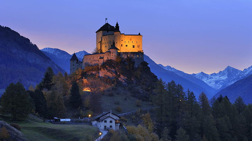 Landscape, Castle, Architecture, Nature, Trees, Switzerland, sunset altai mountains HD wallpaper