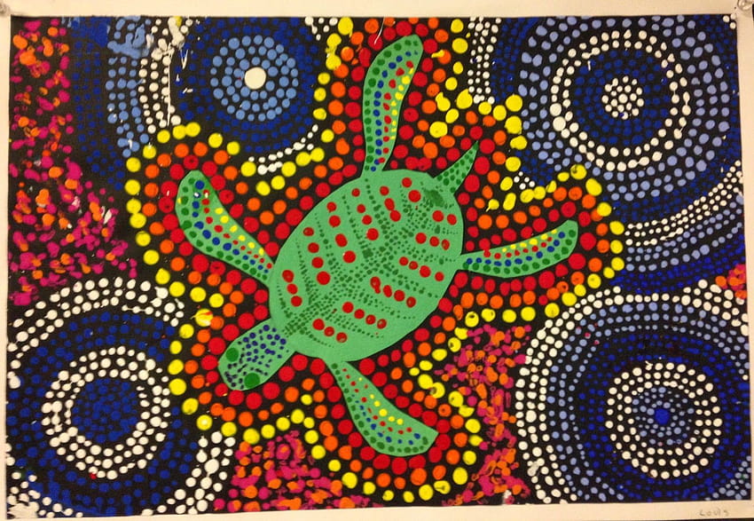 Chiens d'art aborigène Tortue australienne, peintures aborigènes Fond d'écran HD