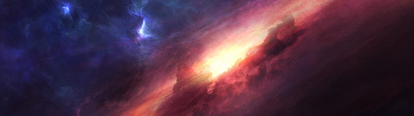 5120x1440] Space nebula cropped from Pics : multiwall, 5120x1440 summer HD wallpaper