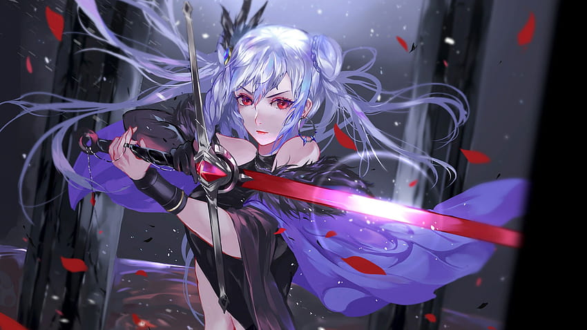 Anime Girl Warrior Sword Fantasy 4K Wallpaper #4.2475