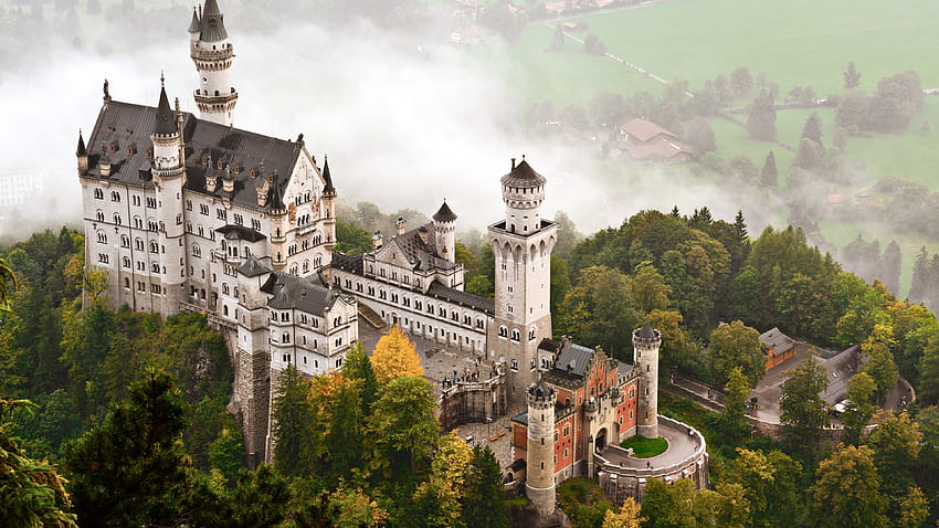 Zamek Neuschwanstein, Bawaria, Niemcy, turystyka, zamek Neuschwanstein Niemcy Tapeta HD