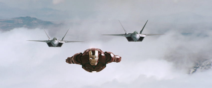 분류:영화 스크린샷, Iron Man F 22 Raptors HD 월페이퍼