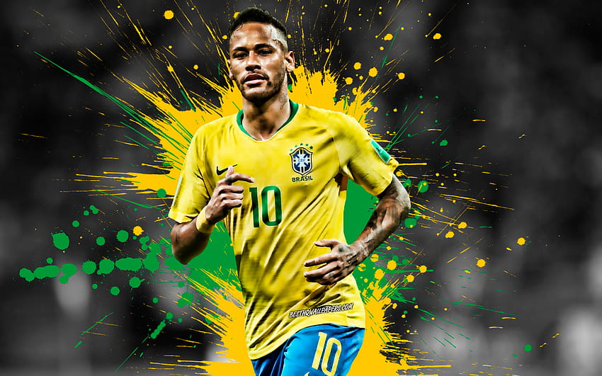 Neymar Jr. ฟุตบอลทีมชาติบราซิล หมายเลข 10 สร้างสรรค์งานศิลปะ นักฟุตบอลชาวบราซิล ฟุตบอล ดาราฟุตบอลโลก ประเทศบราซิล ด้วยความละเอียด 2560x1600 ศิลปะเนย์มาร์คุณสูง วอลล์เปเปอร์ HD
