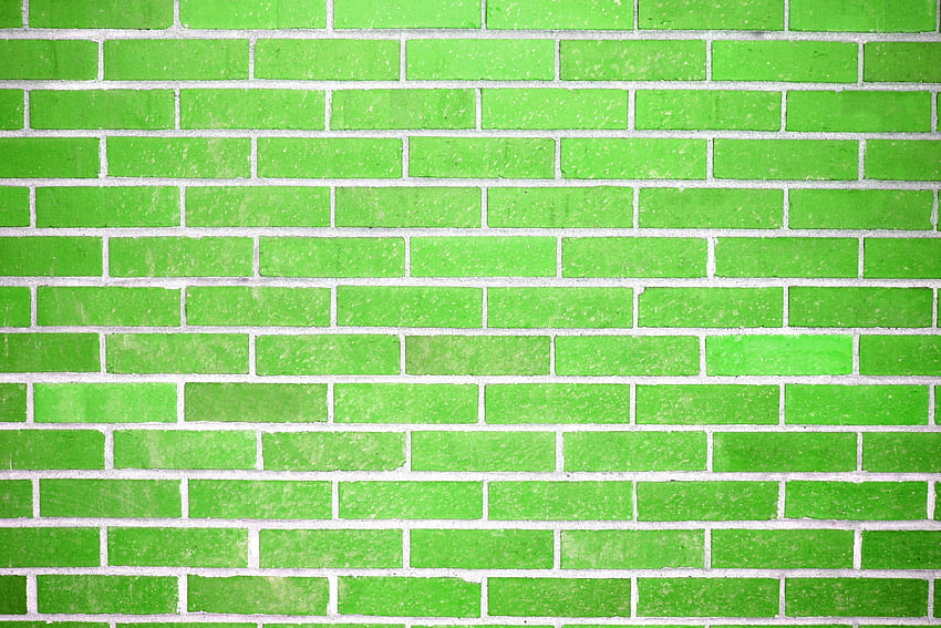 Textura da parede de tijolo verde limão, alvenaria papel de parede HD