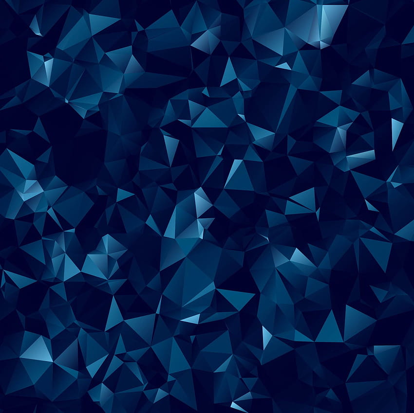 青の幾何学的形状、暗い色の形状 高画質の壁紙