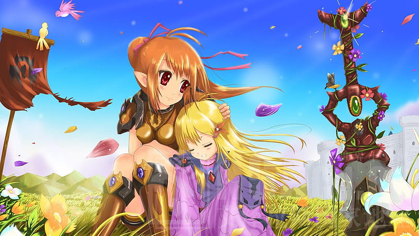 2 Anime Backgrounds, beautiful stylish anime girls HD wallpaper
