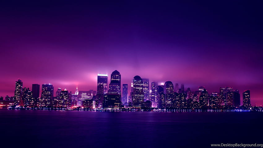 Purple Sky Over New York Backgrounds, sky purple HD wallpaper